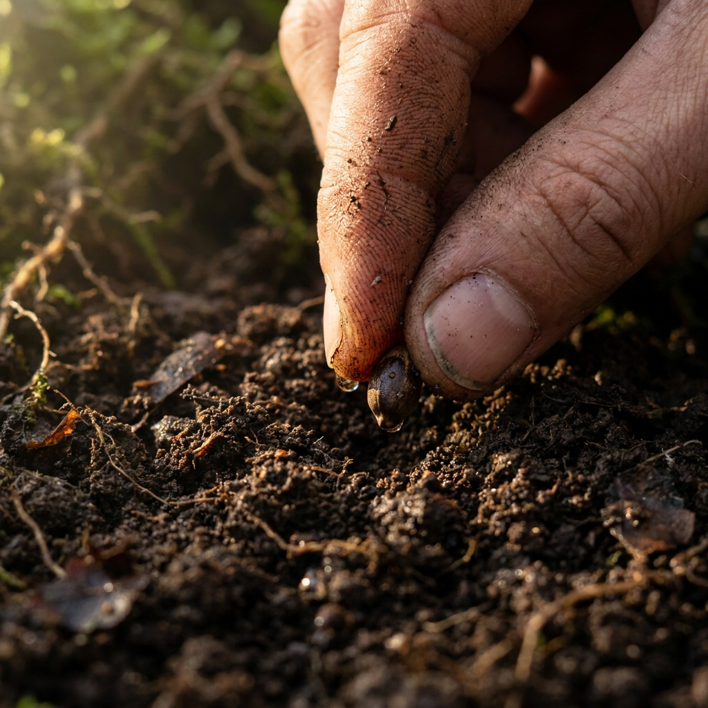 Planting seeds in rich soil